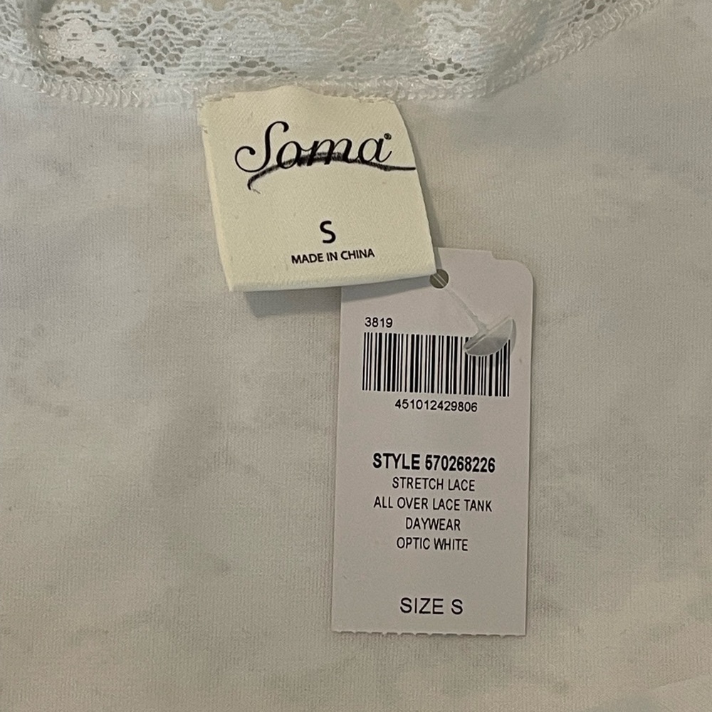 Soma All Over Stretch Lace Tank size S - Picture 2 of 5